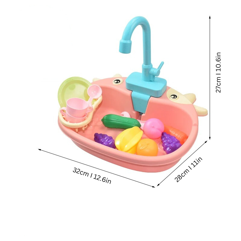 MiniWash Speelspoelbak met Stromend Water – Educatief Keukenspeelgoed voor Kinderen (3-6 jaar) More For Mini
