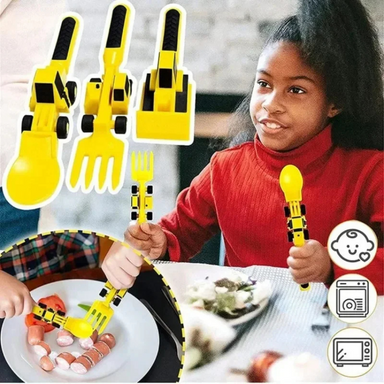 Kinder Bouwbestek Set – Speels Bestek voor Kinderen met Bouwvoertuigen Design | Veilig & Ergonomisch Etenstijd Speelgoed More For Mini