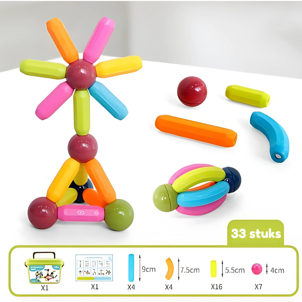 Magnetisk Byggsats för Barn | Säker & Pedagogisk Leksak för 3–12 År | Kreativt STEM-spel More For Mini