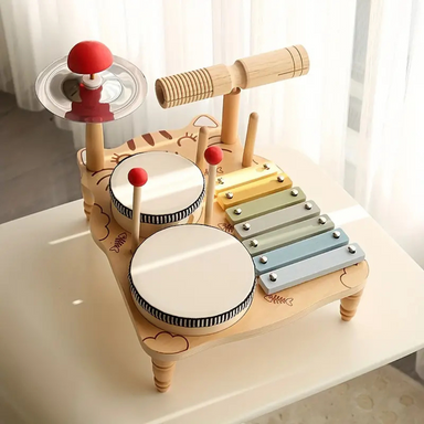 Houten Drumstel voor Peuters | Educatief Muziekspeelgoed | Rytmo Drumset Kopen More For Mini