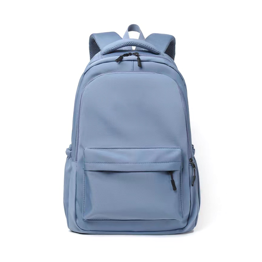 Laptopryggsäck för skolan med framficka och sidofickor – nylon, lättviktig, justerbar | skolväska