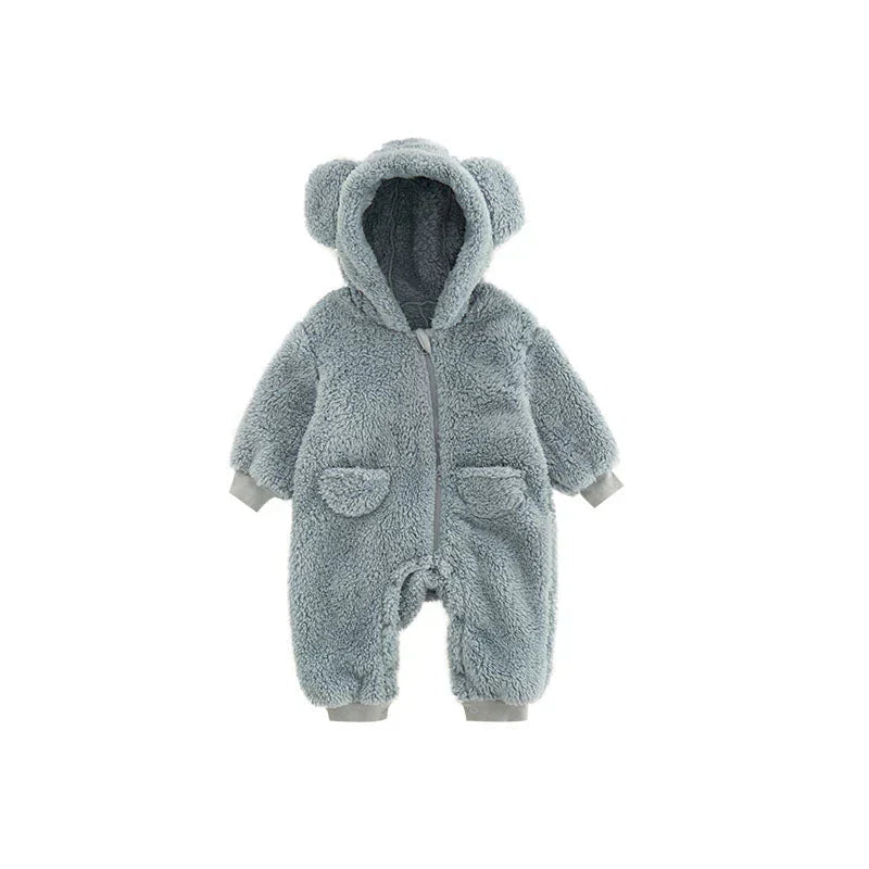 Mjuk Fleece Babyoverall med Djuröron – Varm Vinterromper för Flickor & Pojkar (0–24 mån) More For Mini