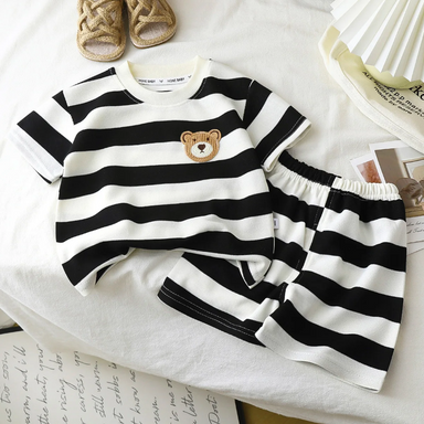 Randig 2-Delars Barnoutfit – Trendigt Set för Pojkar & Flickor More For Mini