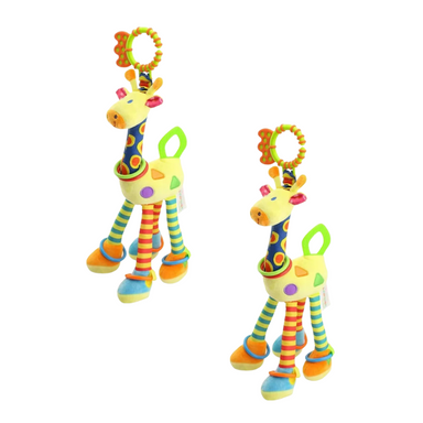 Bijtspeeltje en Knuffel in 1 – Giraffe Rammelaar voor Baby's | Zachte Sensorische Knuffel vanaf 0 Jaar More For Mini