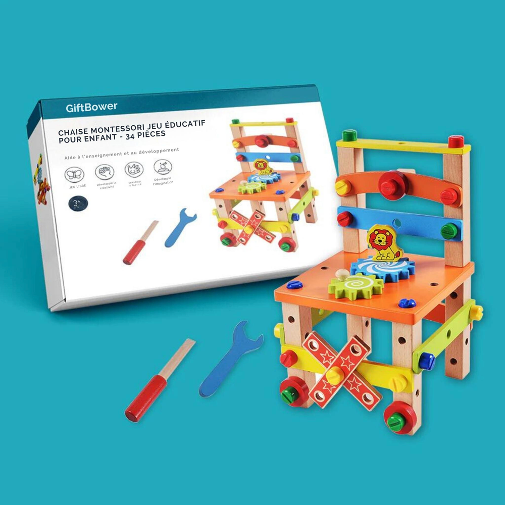 Montessori Träbyggstol – Pedagogiskt Leksak för Småbarn | MiniMaker Arbetsstol More For Mini