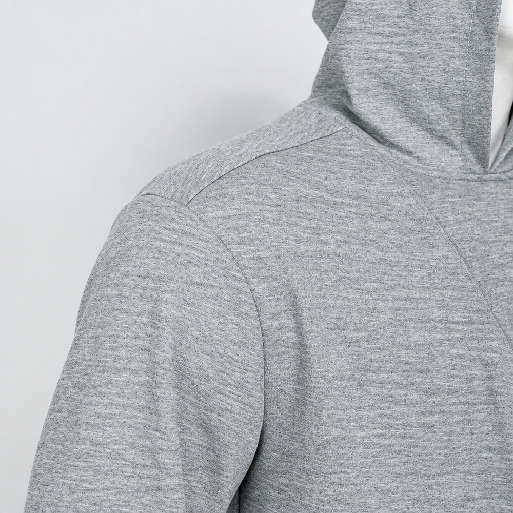 Herrhoodie med bärficka för bebis i bomull – huva, långa ärmar, rymlig passform | pappatröja