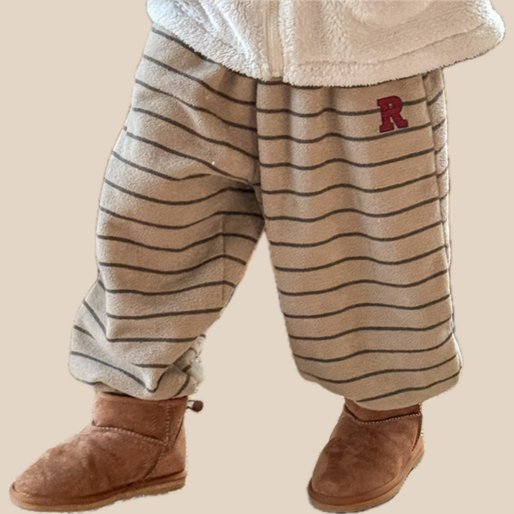 Randig Joggingbyxa – Mjuk som en Kram Unisex, Blå/Grå/Beige, Bomull, Storlek 0–6 år More For Mini