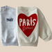 Sweatshirt med Tryck – Paris L’Amour Unisex, Grå/Vit, Bomull, Storlek 0–6 år More For Mini