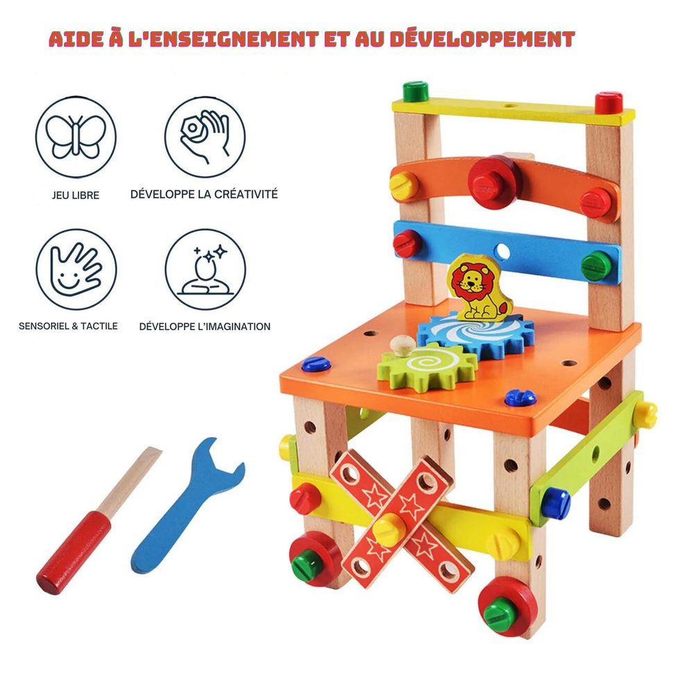 Montessori Träbyggstol – Pedagogiskt Leksak för Småbarn | MiniMaker Arbetsstol More For Mini