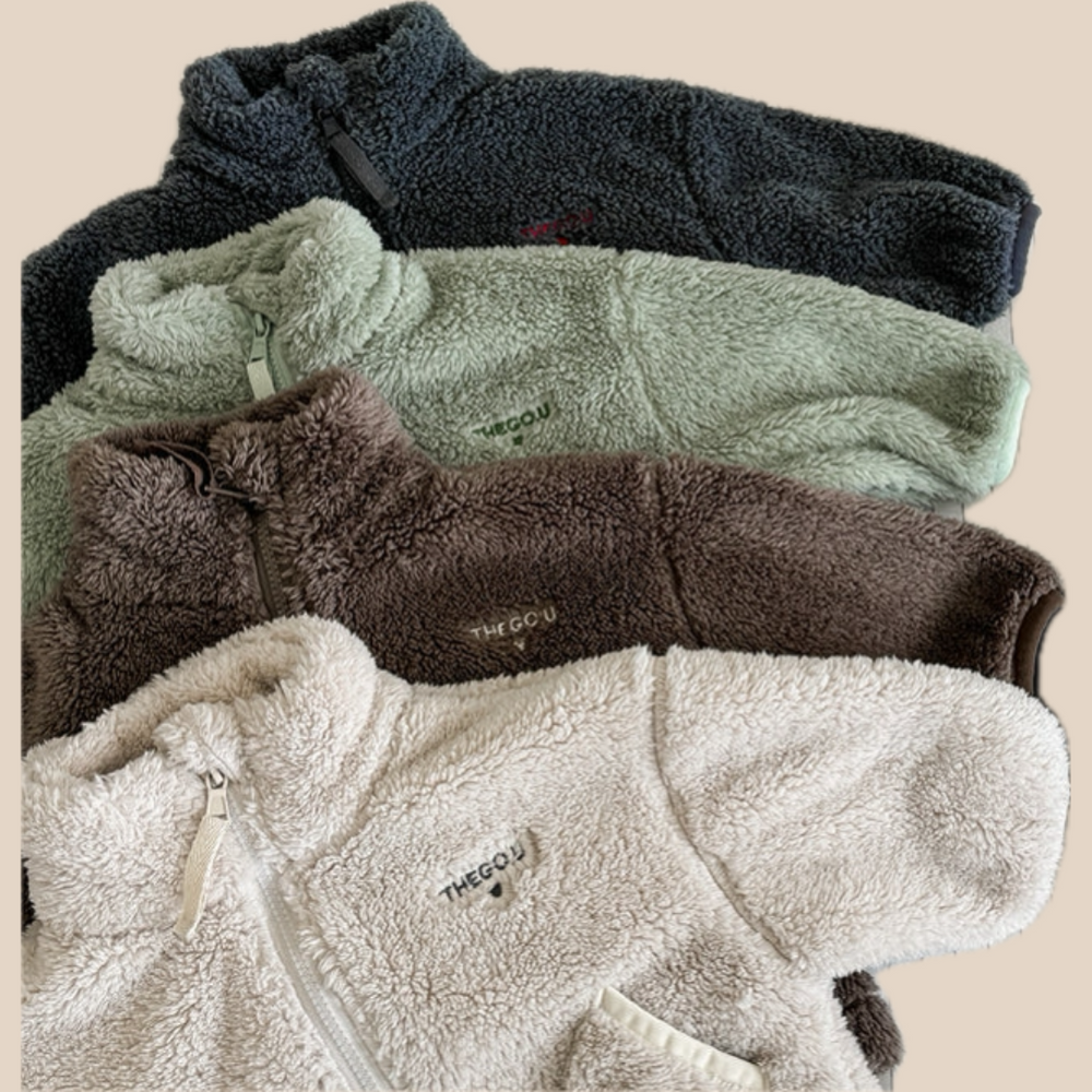 Teddy fleeceväst – FluffyNest Flickor, Beige/Grön/Grå/Brun, Bomull, Storlek 0–6 månader More For Mini