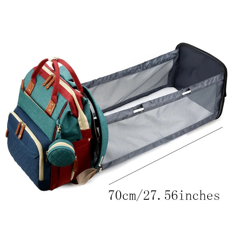 2-in-1 Luiertas met Uitklapbaar Babybed – Ideaal voor Onderweg & Reizen | TravelNest More For Mini