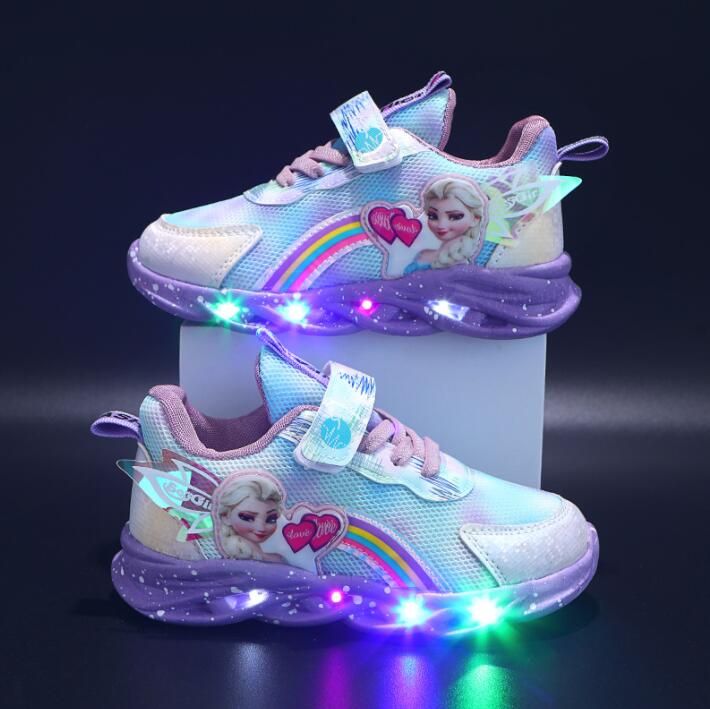 Rainbow Glitter LED Barnsneakers – Lysande Sula | Stl. 22-35 More For Mini