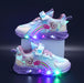 Rainbow Glitter LED Barnsneakers – Lysande Sula | Stl. 22-35 More For Mini
