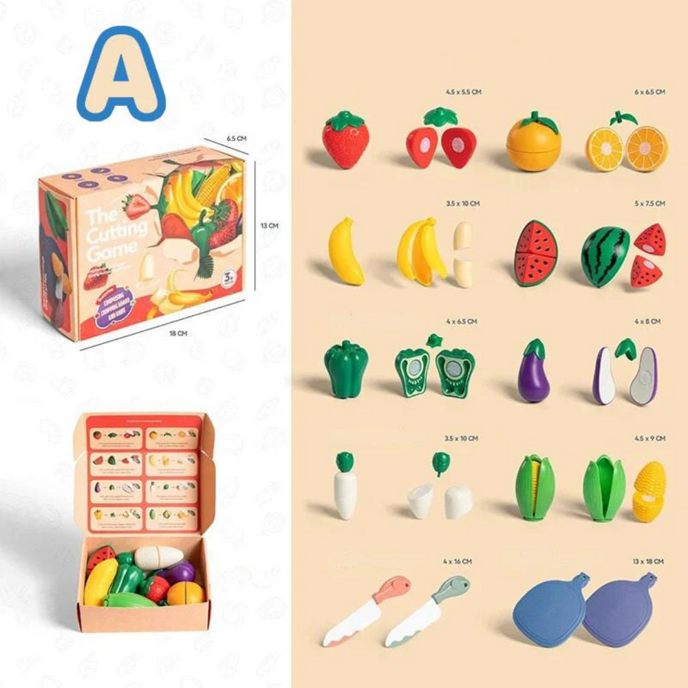 Pedagogiskt Montessori Träfruktset – Säkert Leksak för Småbarn och Förskolebarn More For Mini