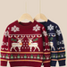 Jultröja med Renar och Snöflingor – Unisex, Röd/Blå, Bomull, Storlek 1–6 år More For Mini