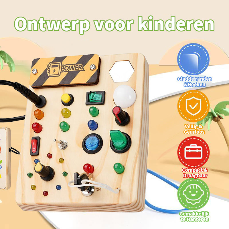 Interactief Houten Speelpaneel voor Peuters – Educatief & Veilig Ontdekken More For Mini