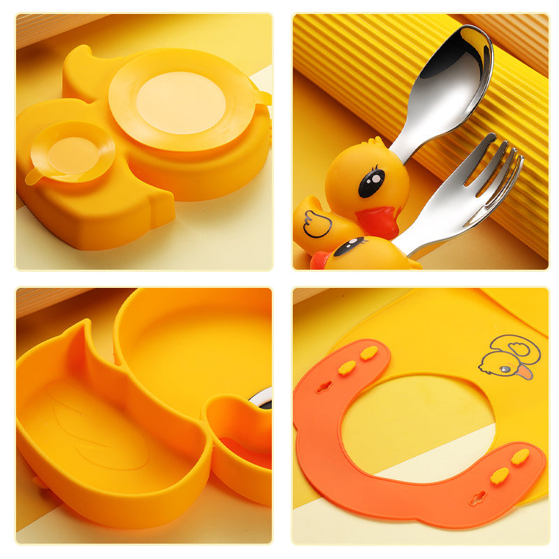 MiniMeal Peuterbord Set – Veilig & Antislip Bord voor Baby’s Vanaf 6 Maanden | Siliconen Zuignap Bord Met Bestek More For Mini