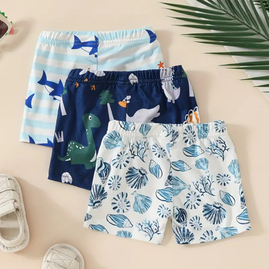 Set med 3 Glada Badbyxor för Pojkar – Snabbtorkande & Bekväma för Strand och Pool (0–3 år) More For Mini