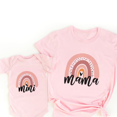 Mamma & Dotter Matchande Set – Tröja & Sparkdräkt | Regnbågsprint More For Mini