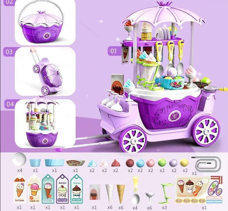 Glassvagn Leksaksvagn för Barn – 69 Tillbehör för Kreativt Rollspel och Fantasi More For Mini