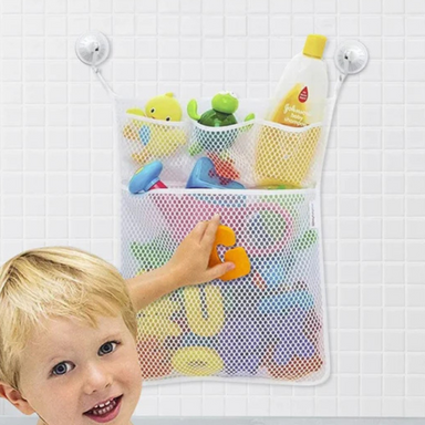 Bad Opbergnet voor Speelgoed – Sterk & Schimmelvrij – Met Zuignappen – Groot Formaat – Ideaal voor Kinderen & Badkamer More For Mini