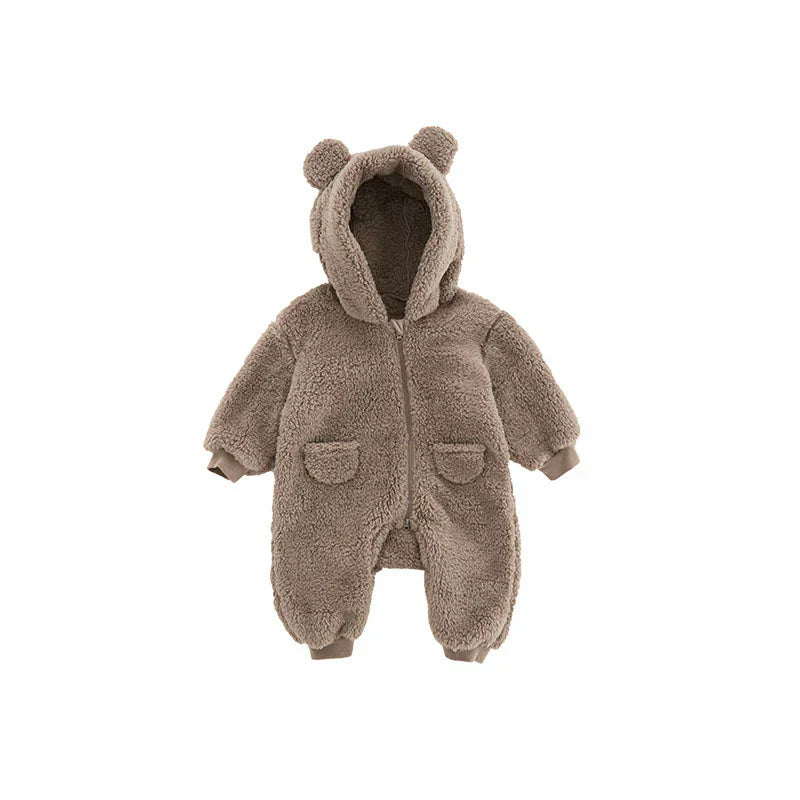 Mjuk Fleece Babyoverall med Djuröron – Varm Vinterromper för Flickor & Pojkar (0–24 mån) More For Mini