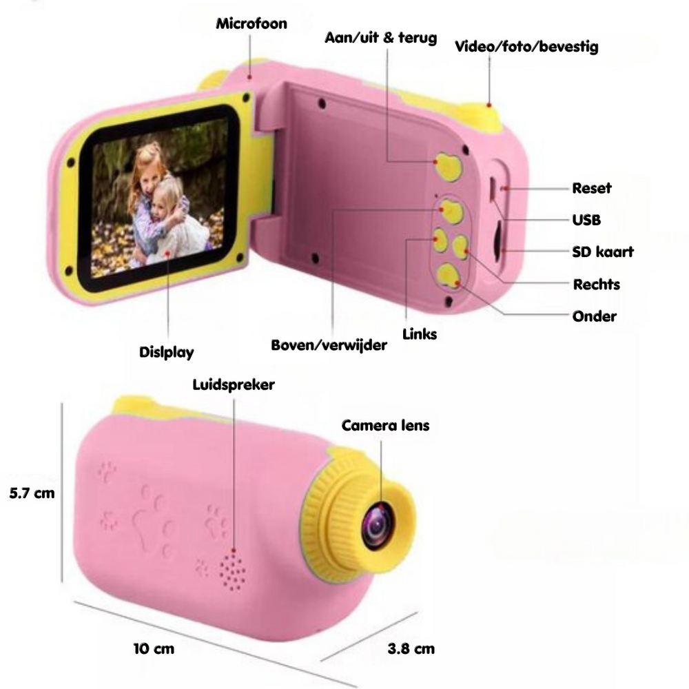 Digital Barnkamera 12MP – Kreativ Leksak med Filter, Zoom & Spel More For Mini