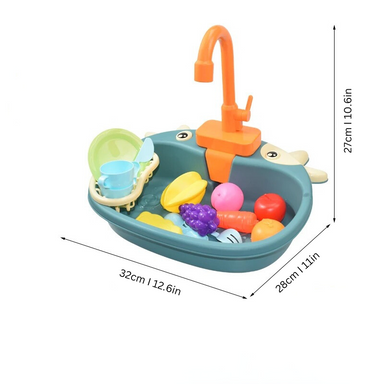 MiniWash Speelspoelbak met Stromend Water – Educatief Keukenspeelgoed voor Kinderen (3-6 jaar) More For Mini