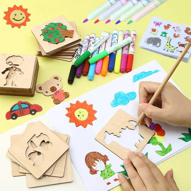Ritglädje för Barn – Set med 20 Schabloner | Kreativ & Pedagogisk Leksak More For Mini
