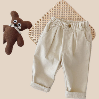 Casualbyxor med resår i midjan - Comfort Boys, Beige/Brun, Storlek 1-5 år More For Mini