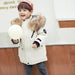 Winterjas met Bontkraag - Lome Unisex, Wit/Zwart, Polyester, Maat 4-13 Jaar-More For Mini