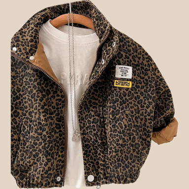 Jacka med Leopardmönster – Gitega Flickor, Brun, Bomull, Storlek 1–8 år More For Mini