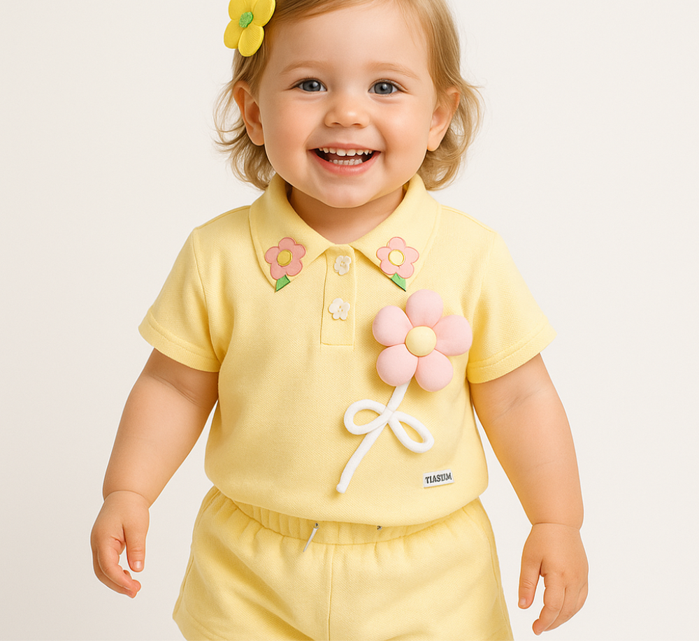 Luchtig Meisjes Zomersetje met Bloemen | Comfortabel & Stijlvol voor 1–4 Jaar More For Mini
