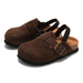 Clogs-sandaler för barn i mockalook med läderovandel, elastiskt hälband, korksula och halkfri design för vardagsbruk