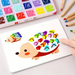 Regenboog Vingerverf Set voor Kinderen – 12 Kleuren & 30 Kaarten | Veilig & Afwasbaar More For Mini