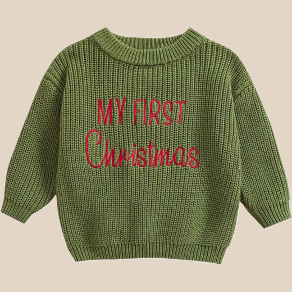 Jultröja – Min Första Jul Unisex, Grön/Röd/Khaki/Vit, Bomull, Storlek 0–2 år More For Mini