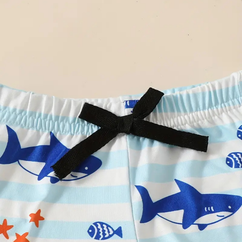 Set med 3 Glada Badbyxor för Pojkar – Snabbtorkande & Bekväma för Strand och Pool (0–3 år) More For Mini