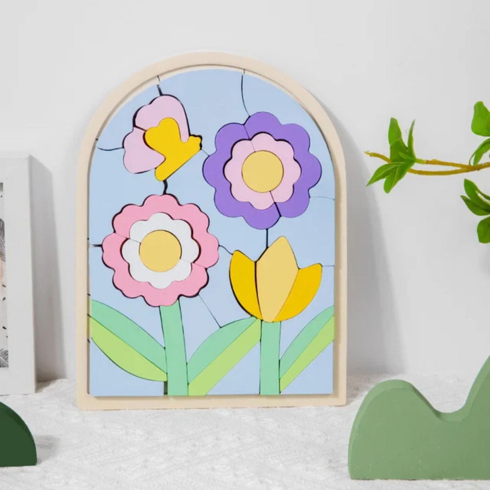 EduBuild Puzzelblokken – Duurzaam Houten Bouwspeelgoed voor Kleuters, Stimuleert Creativiteit & Motoriek More For Mini