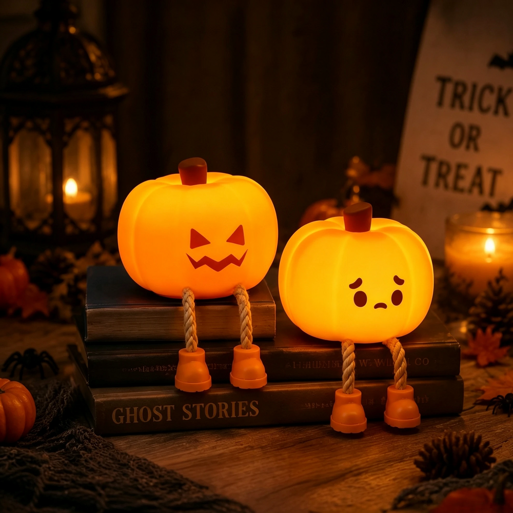 Halloween-nattlampa med mjukt stämningsljus – silikon, laddas via USB-C | barnrumslampa