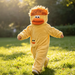 Onesie för barn med monsterdesign och huva – mjukt tyg, rymlig passform | utklädningsdräkt