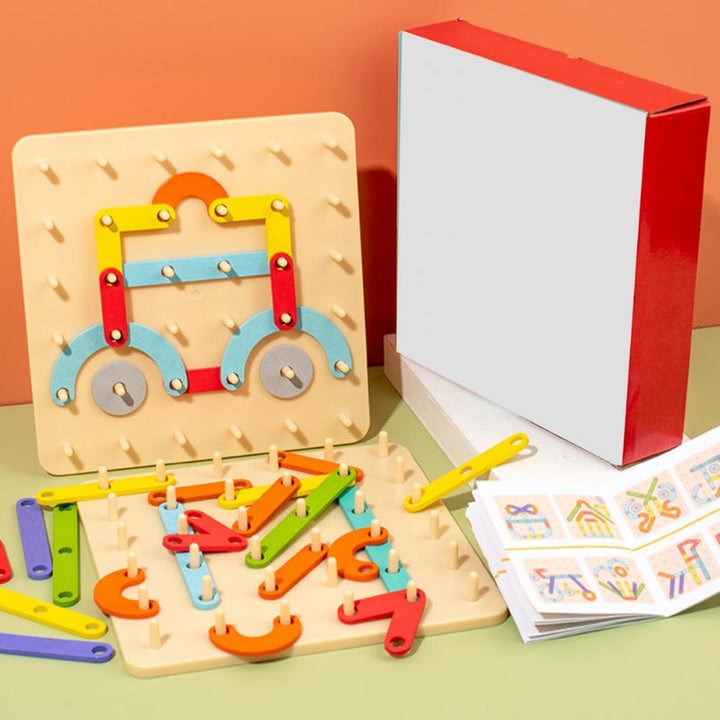 CreatiBoard Montessori Pusselbräda för Barn – Pedagogisk Träleksak för Kreativitet och Färdigheter More For Mini