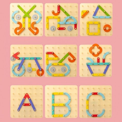 CreatiBoard Montessori Puzzelbord voor Kinderen – Educatief Houten Speelgoed voor Creativiteit en Vaardigheden More For Mini