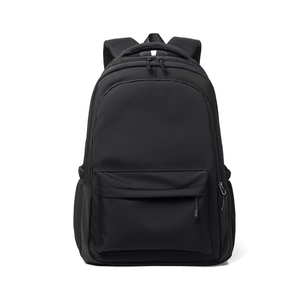 Laptopryggsäck för skolan med framficka och sidofickor – nylon, lättviktig, justerbar | skolväska