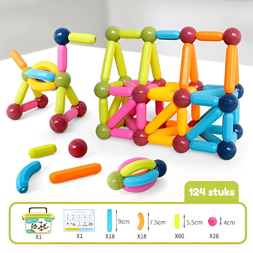 Magnetische Bouwset Kinderen | Veilig & Educatief Speelgoed 3-12 Jaar | Creatief STEM Spel More For Mini