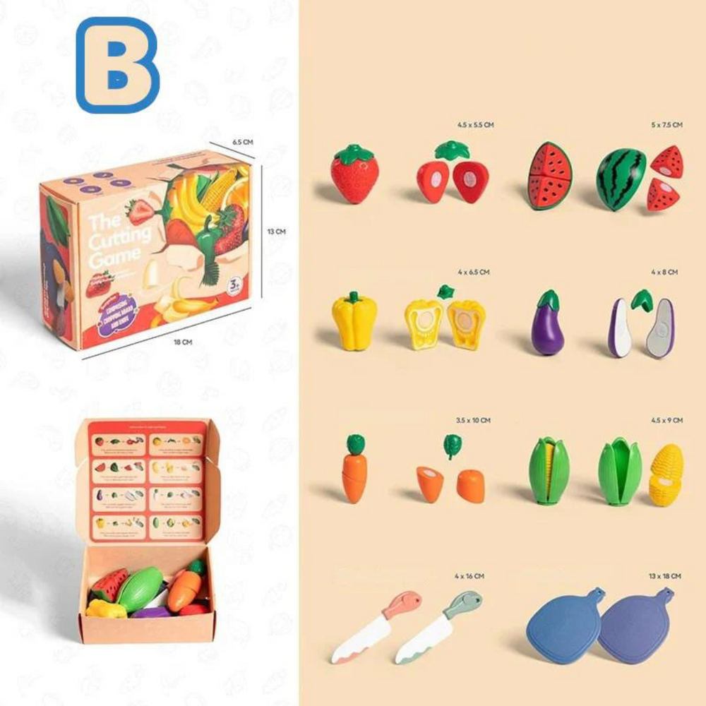 Pedagogiskt Montessori Träfruktset – Säkert Leksak för Småbarn och Förskolebarn More For Mini