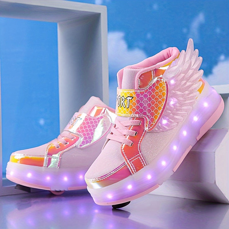 GlowSkate LED Rullskridsko Sneakers med Vingar – Flickor | Stl. 29-37 More For Mini
