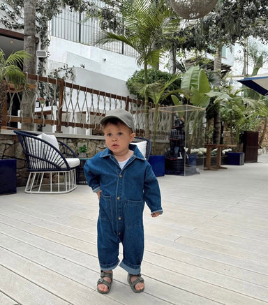 Denim-Overall för Baby & Småbarn – Blå Boilersuit i bomull (0–4 år) | Unisex & bekväm More For Mini
