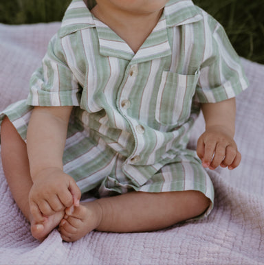 Baby sommarset 0–3 år – Randig tröja och shorts i bomull | Unisex outfit More For Mini