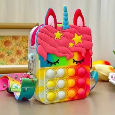 SparkleUnicorn Pop-it Rugtas – Magische Eenhoorn Tas voor Kinderen | Stressverlichtend & Speels More For Mini