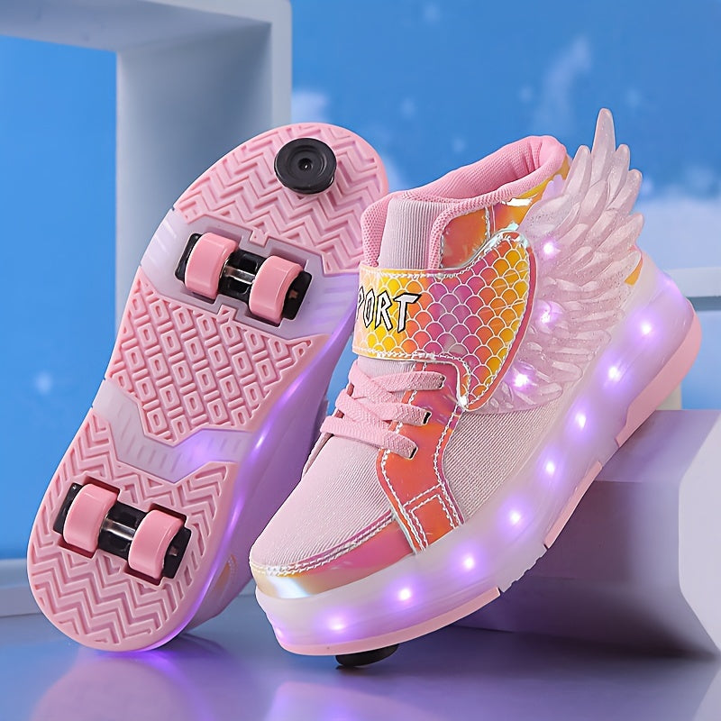 GlowSkate LED Rullskridsko Sneakers med Vingar – Flickor | Stl. 29-37 More For Mini
